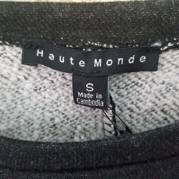 Haute Monde Gray Crop Top Lace Up Front Size Small - Picture 4 of 4